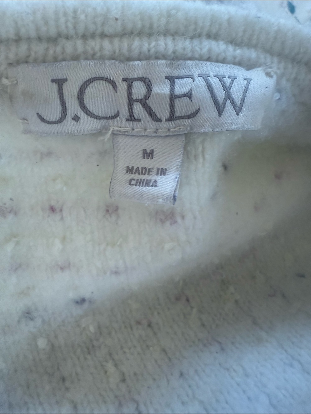J Crew Cropped Lady Jacket Ivory Marled Yarn Sz Medium Coquette Preppy Old Money - Picture 3 of 9